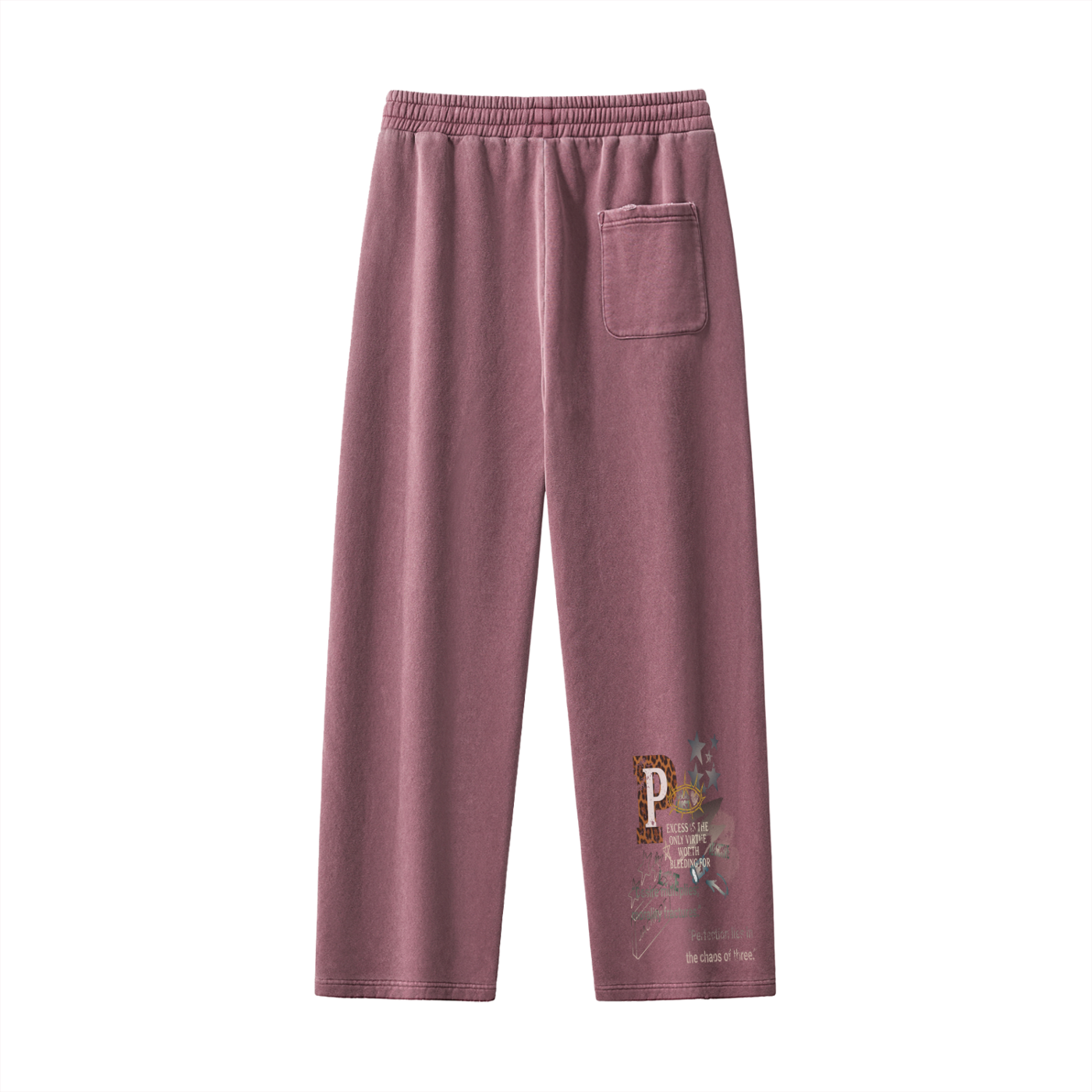 A VOULEZ-VOUS COUCHER AVEC MOI CE SOIR / PALAIS DU CIEL WASHED STRAIGHT LEG FLEECE SWEATPANTS