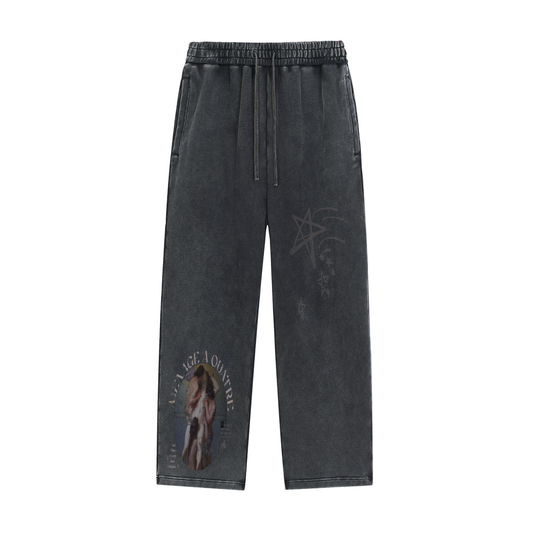 A MÉNAGE À QUATRE / PALAIS DU CIEL WASHED STRAIGHT LEG SWEATPANTS