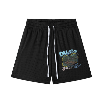 Automobile Speeding Mesh Shorts