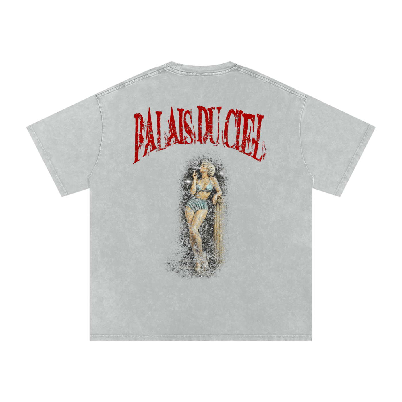 A ACTUAL MODEL SMOKING WASHED T-SHIRT