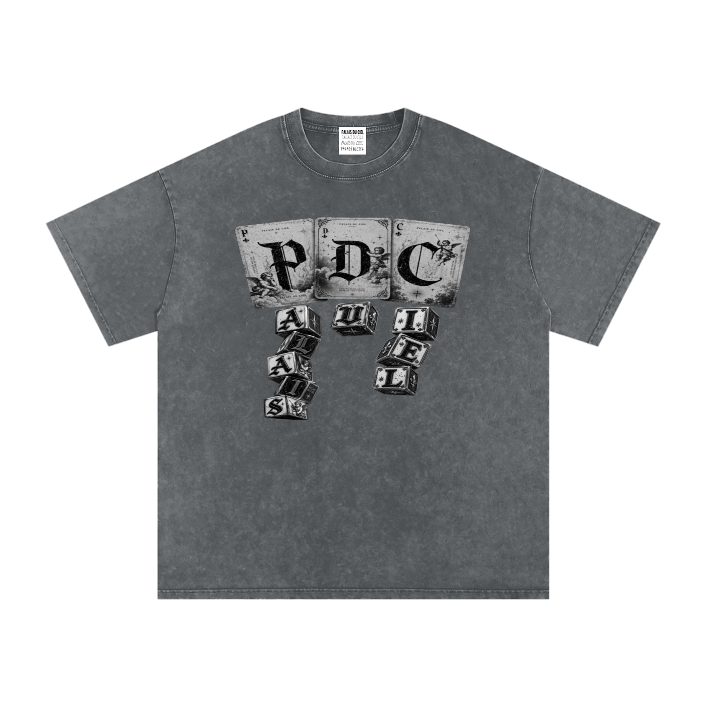 PLAY YOUR PALAIS DU CIEL CARDS RIGHT OVERSIZED WASHED T-SHIRT