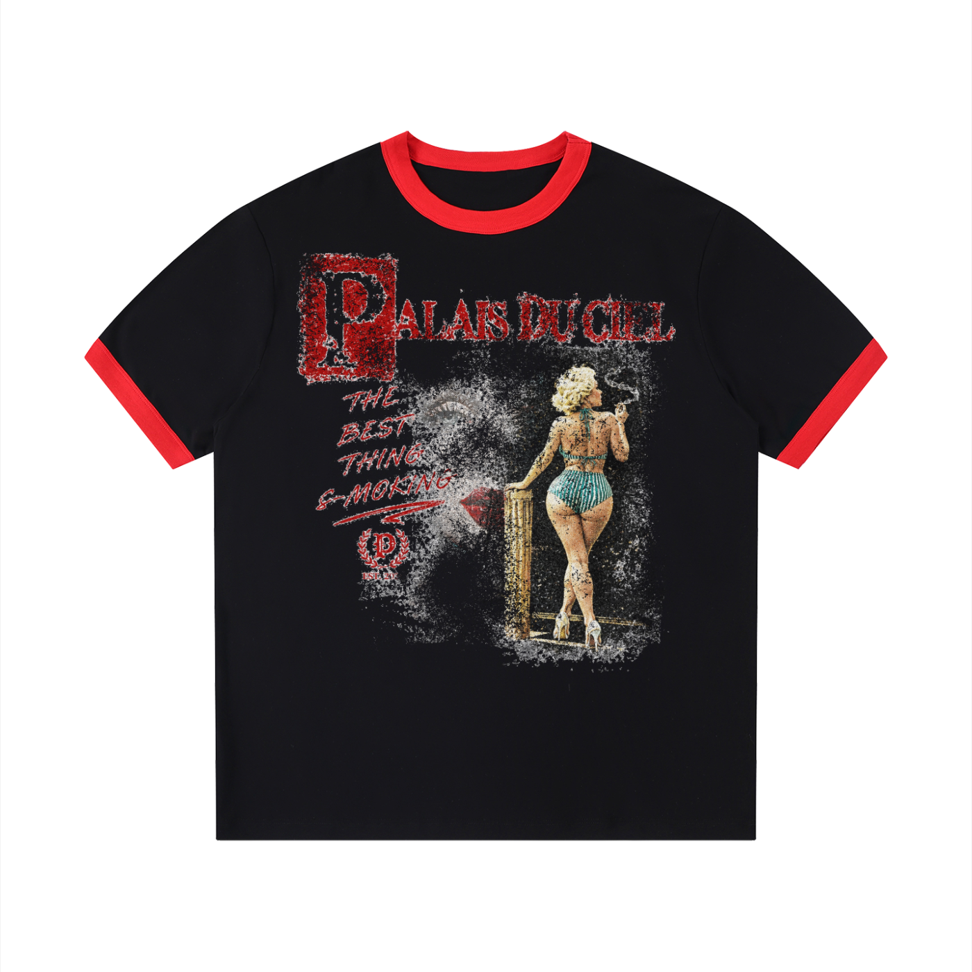 A ACTUAL MODEL SMOKING T-SHIRT