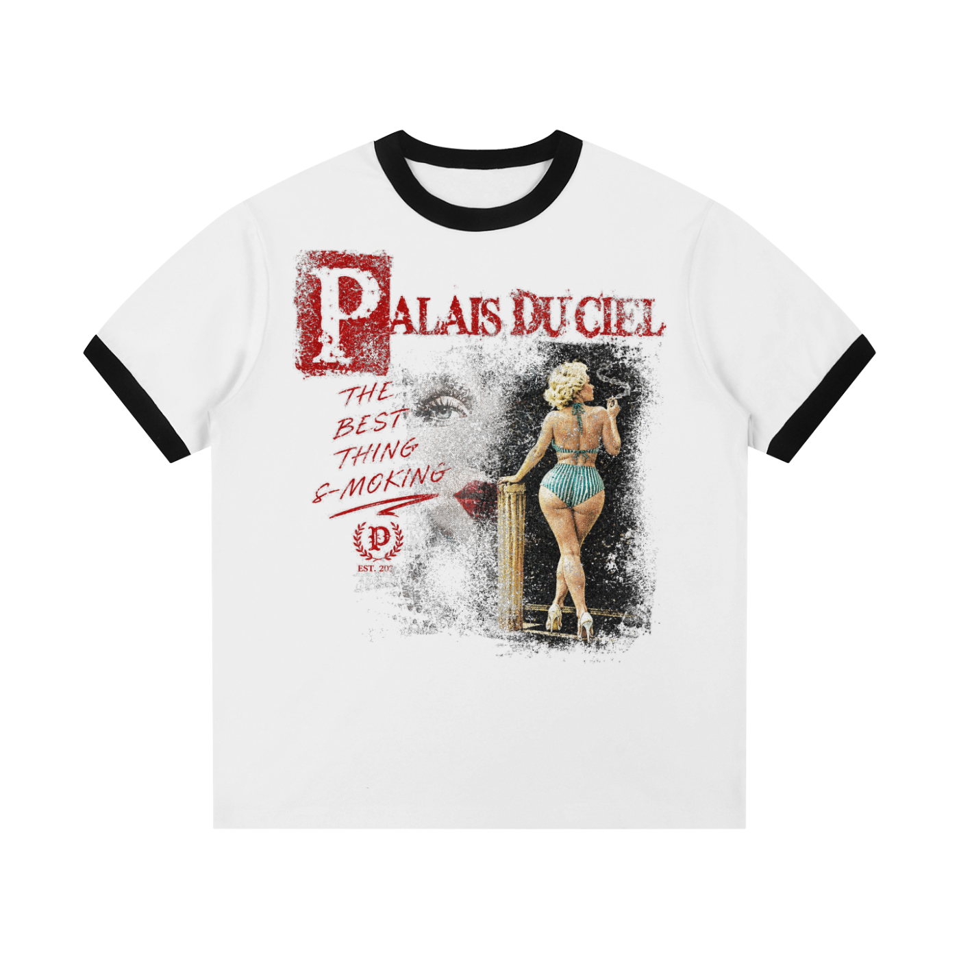 A ACTUAL MODEL SMOKING T-SHIRT