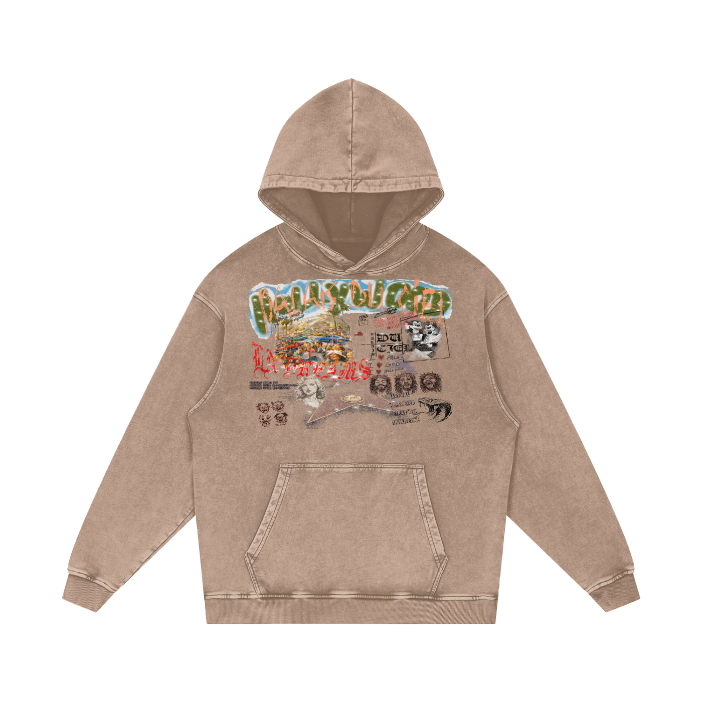 A AWESOME TOUR OF HOLLYWOOD / PALAIS DU CIEL SNOW WASHED HOODIE